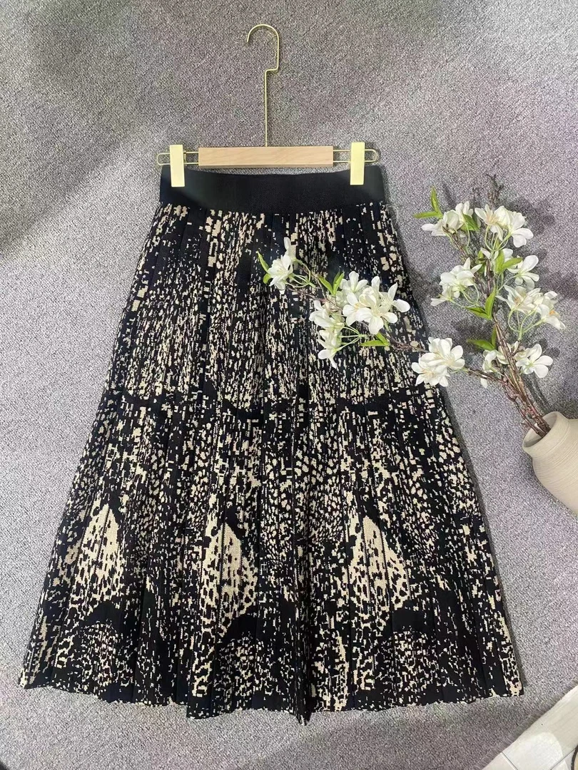 2023新款秋冬气质显瘦高腰A字裙子百搭半身重工不规则F53-A011