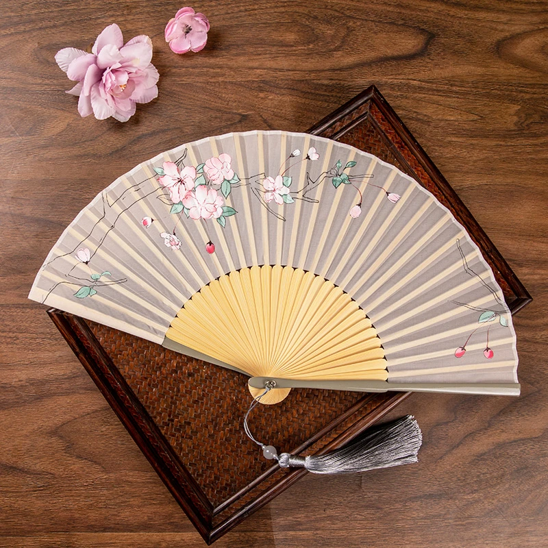 新中式中国风夏天女扇子古风折扇汉服旗袍便携儿童小扇折叠舞蹈扇