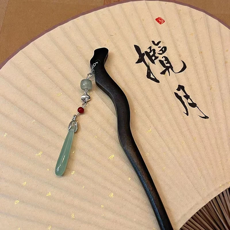 90258“青禾木簪”简约日常复古百搭木发簪