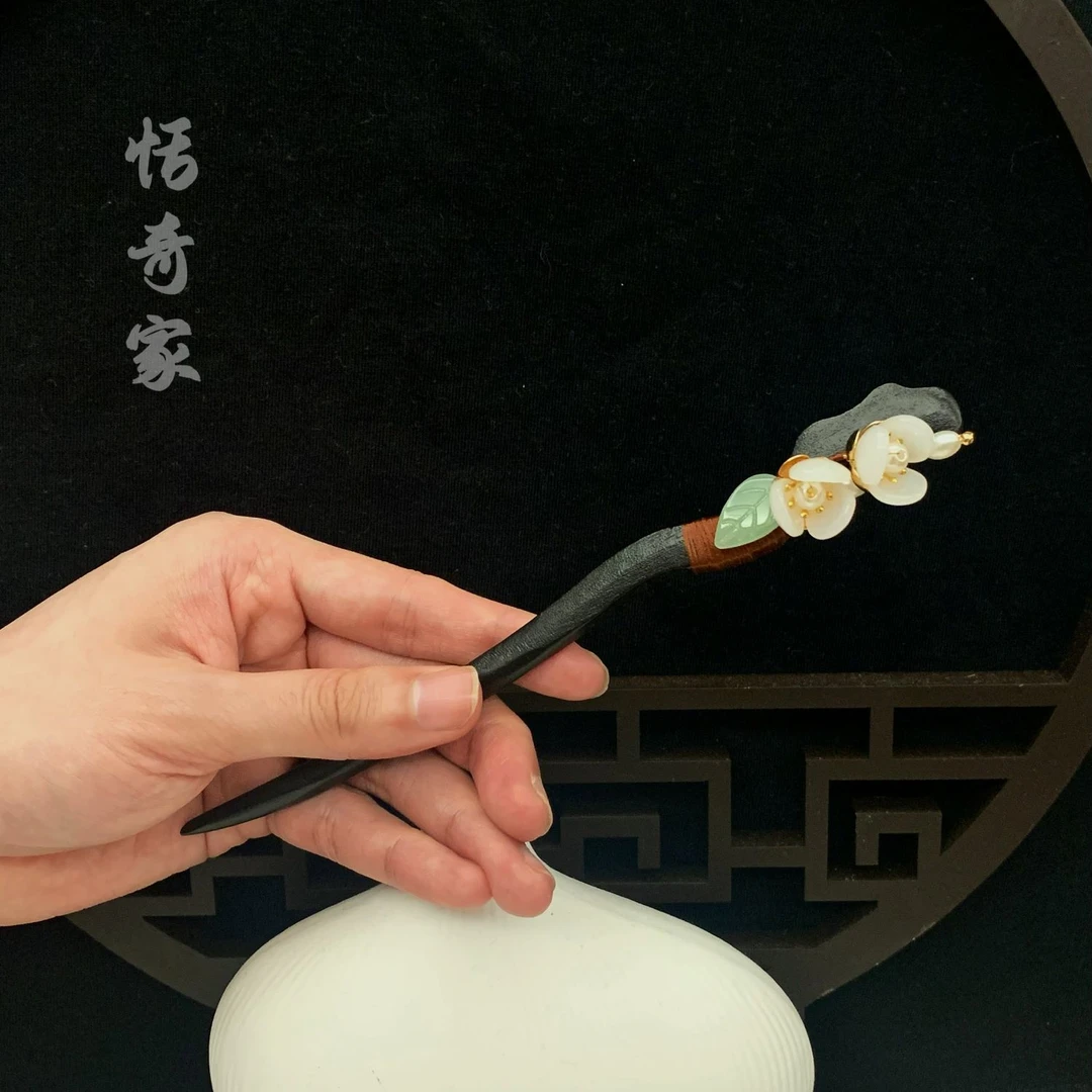 【花晨月夕】高级感木质古风仙气流苏步摇簪子简约檀木