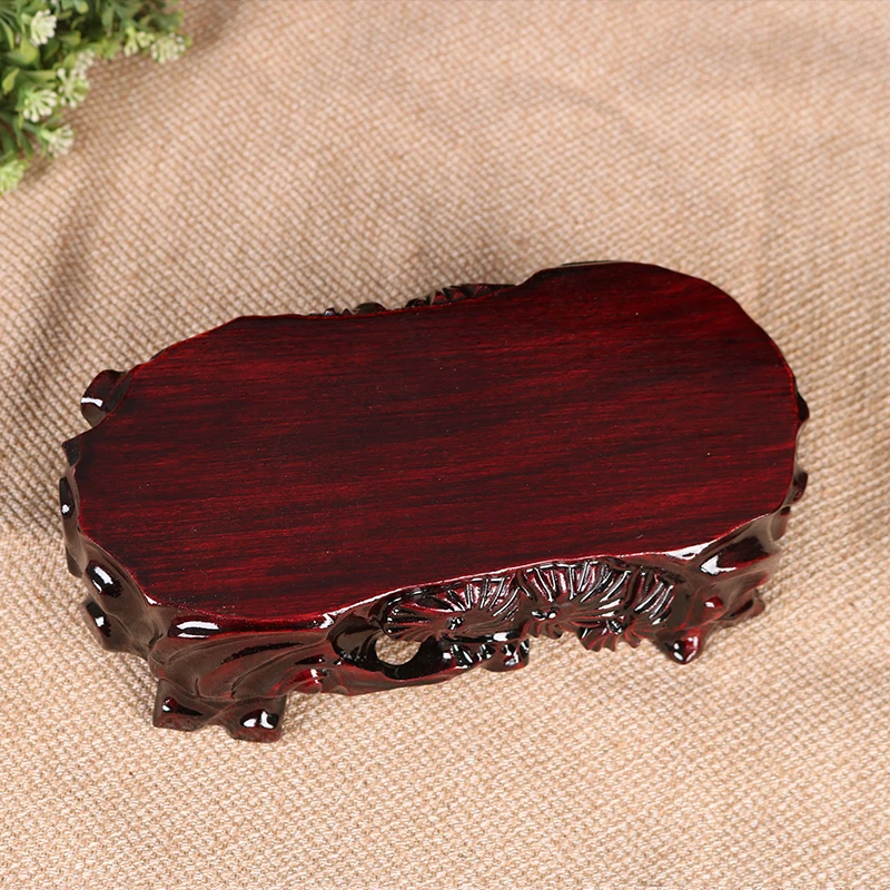 b037-2 长椭圆形27-16实木底座奇石头座子茶壶底座瓷器花盆景托架
