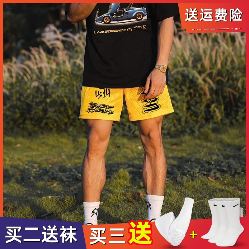 科比退役高街美式复古夏季三分篮球双层短裤运动健身宽松ins男潮