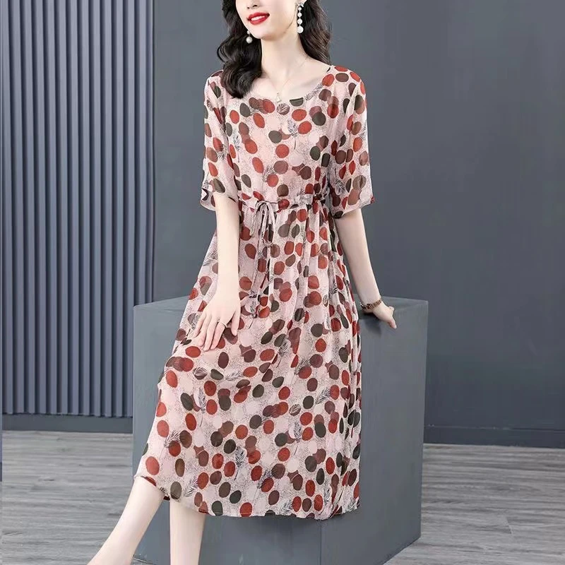 9818#夏季爆款连衣裙高贵轻奢时尚潮流百搭微胖女高档连衣裙显瘦