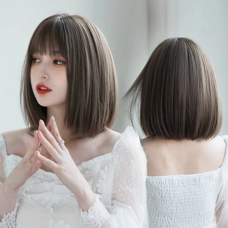 假发女全头套式齐肩短发时尚蓬松自然日常百搭造型减龄整顶假发套