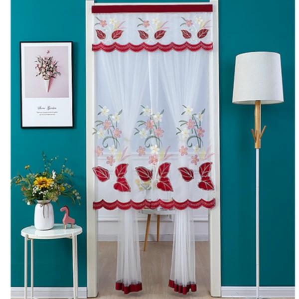 防蚊虫遮光卫生间遮光双层纱帘魔术贴遮光防窥隔断帘免打孔伸缩杆