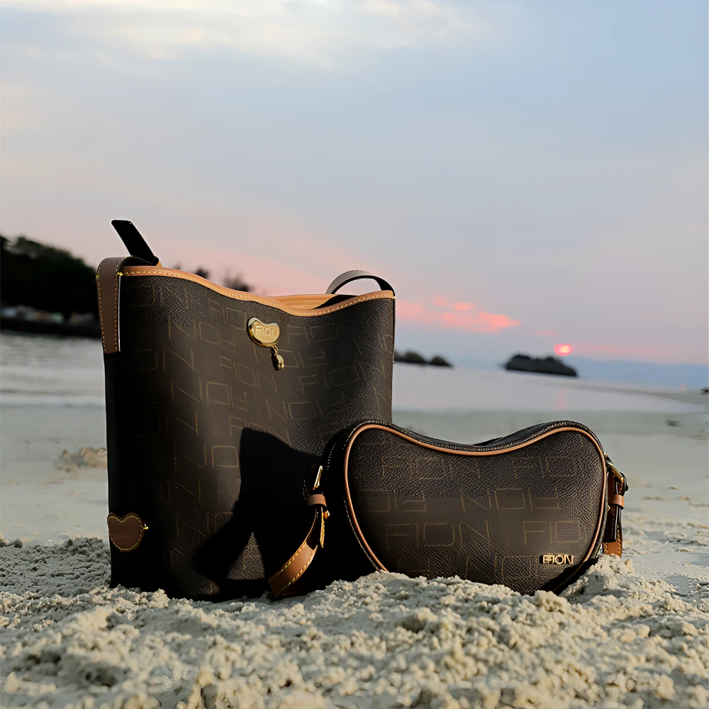 FION菲安妮箱包【红豆托特印花子母包单肩斜挎包FAAFJNU001