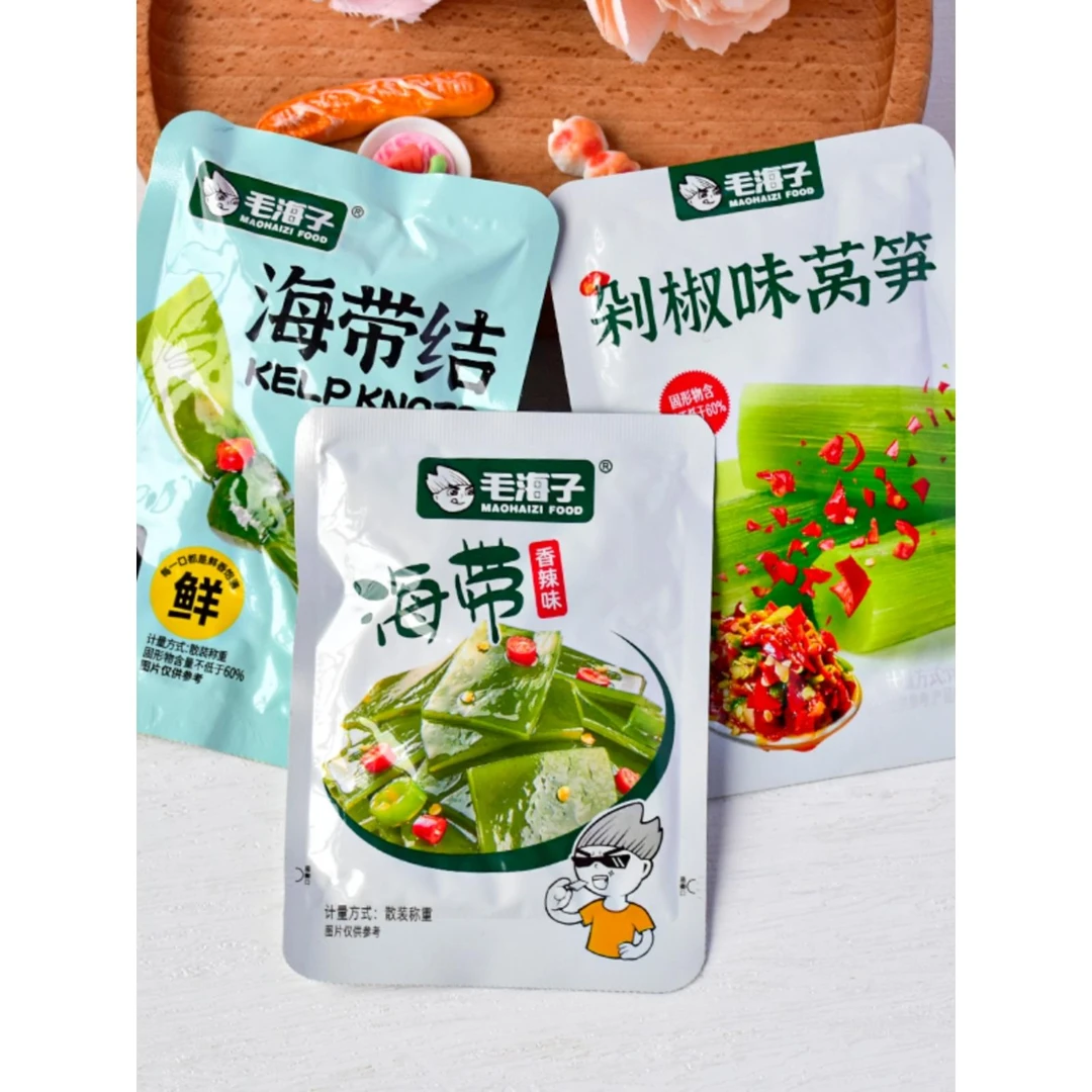 毛海子海带毛海子海带结香辣味小菜解馋休闲零食品小吃剁椒味笋0g