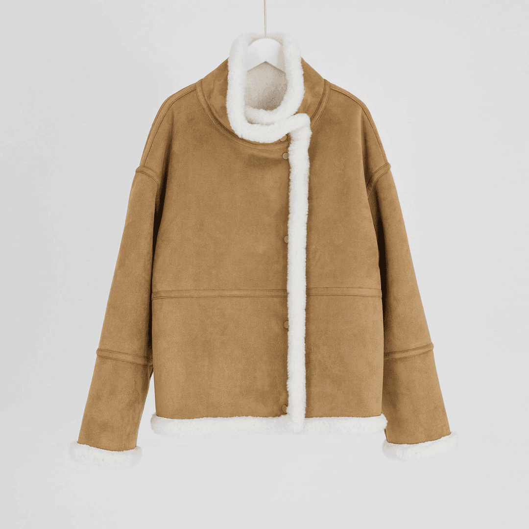 （几里与麻）休闲双面穿皮毛一体秋冬厚外套衣长70胸围110 115620