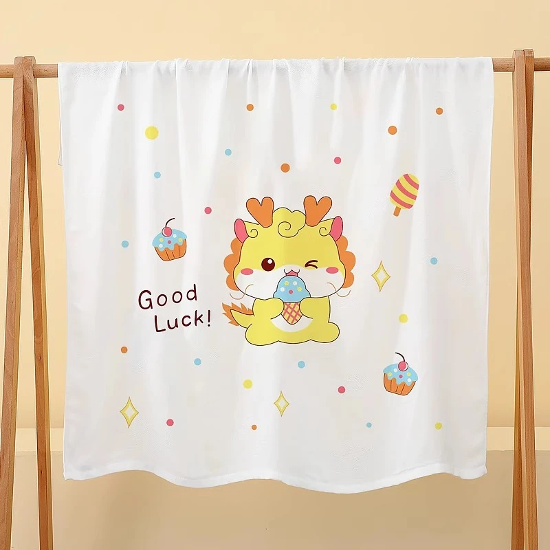 婴儿纱布浴巾新生宝宝竹棉纤维儿童洗澡巾冰丝毯夏季薄空调毛巾被