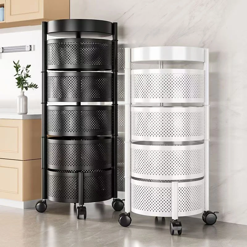 W360免安装收纳筐多功能小推车转角蔬菜架碳钢厨房置物架