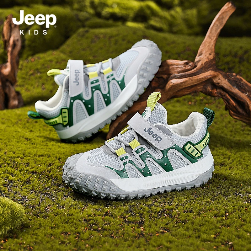 Jeep吉普防滑网面男透气轻便女运动鞋板鞋女童夏季宝宝夏季休闲鞋
