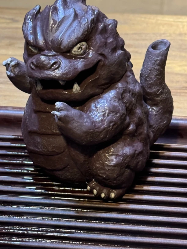 小肥龙紫砂壶哥斯拉茶壶全手工原创