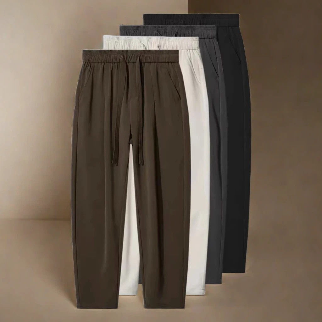 休闲裤春夏裤男直筒速干裤空调运动裤高弹薄款垂感百搭凉感九分裤