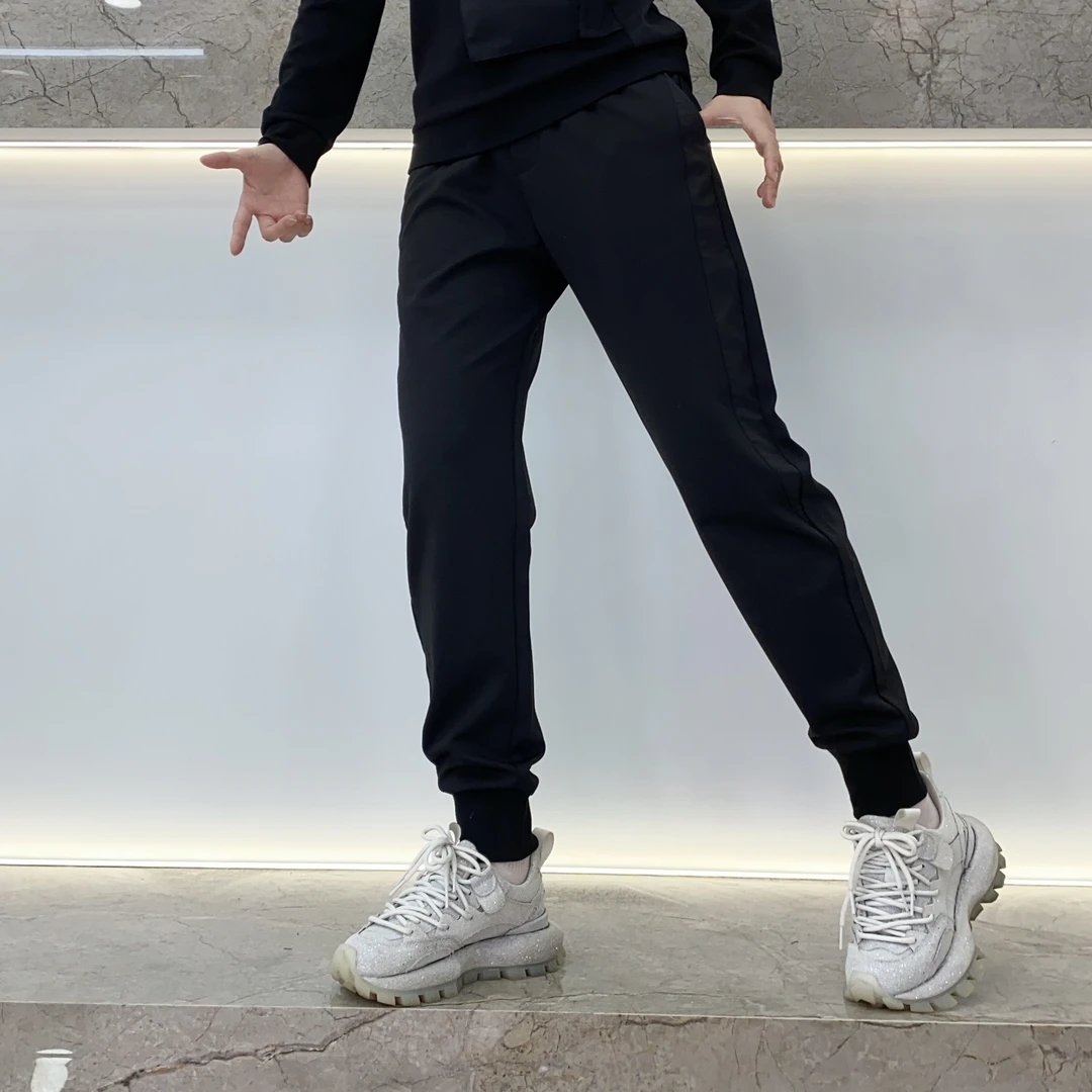 【超时速男装】冬季欧货潮流弹力休闲裤日常穿搭拼接百搭卫裤8808