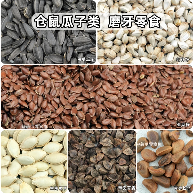 仓鼠自配粮磨牙零食油葵黑瓜子亚麻籽红花籽金丝熊粮松鼠鹦鹉饲料