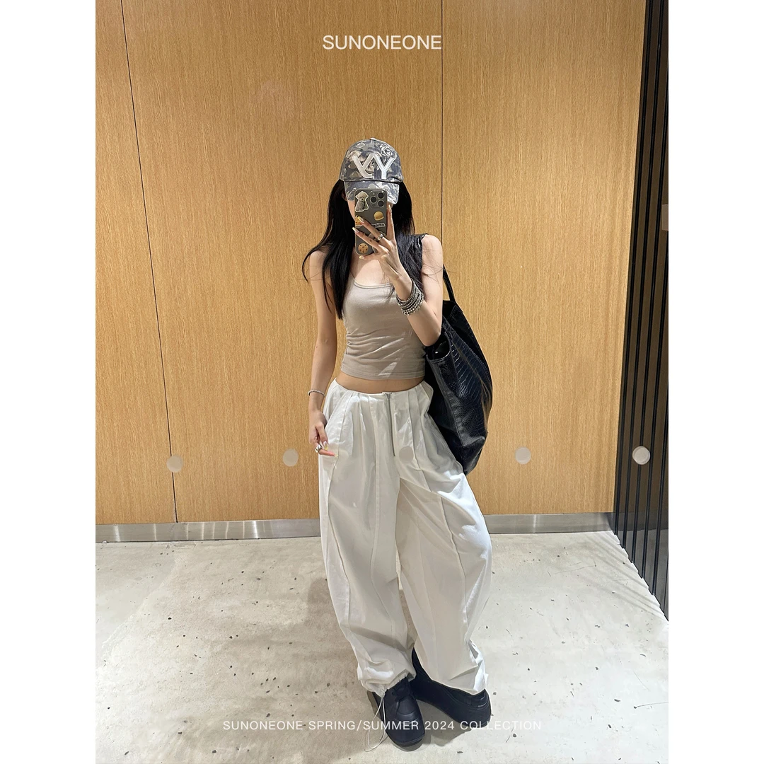 SUNONEONE 慵懒宽松分割休闲裤长裤女冬季H0328K