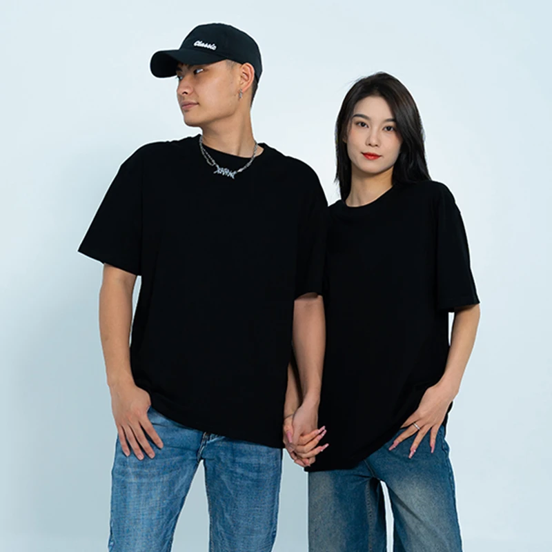 时尚纯棉t恤男女同款圆领短袖居家户外休闲运动聚会出游百搭上衣