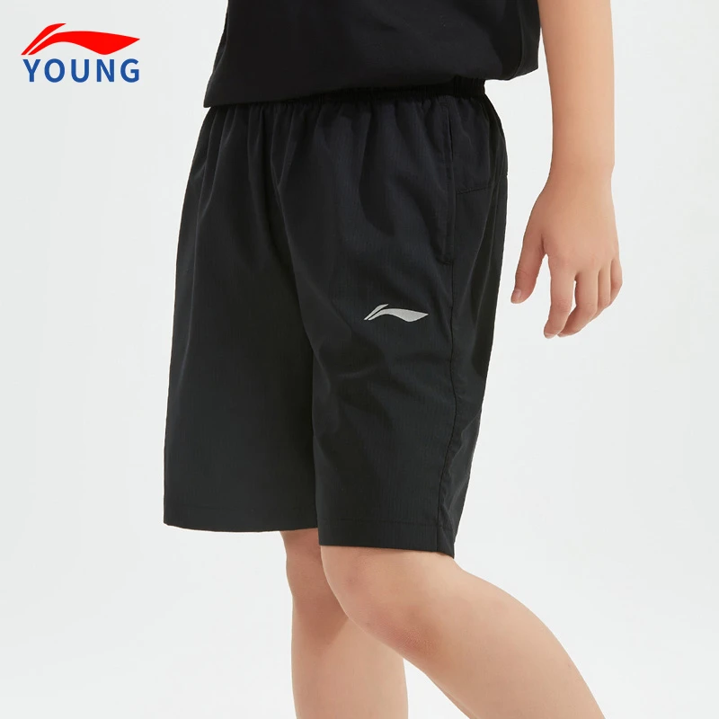 李宁儿童服装速干短裤2025夏季新款男女童裤子凉爽跑步运动五分裤