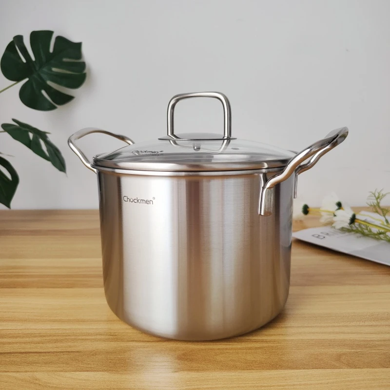 厚重Chockmen 18/10不锈钢家用小汤锅18CM加深高汤锅炖煮锅电磁炉