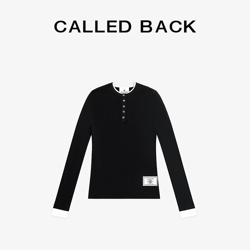 CALLED BACK新款长袖针织复古修身时尚休闲穿搭撞色上衣240846