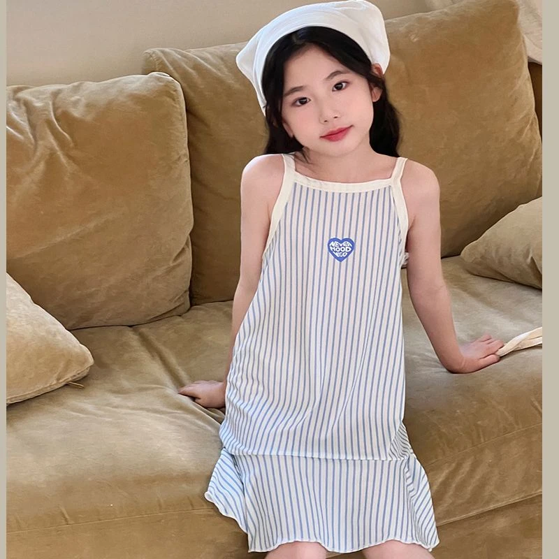 女童条纹吊带裙女宝宝连衣裙韩版夏季新款童装儿童薄款裙子夏装潮