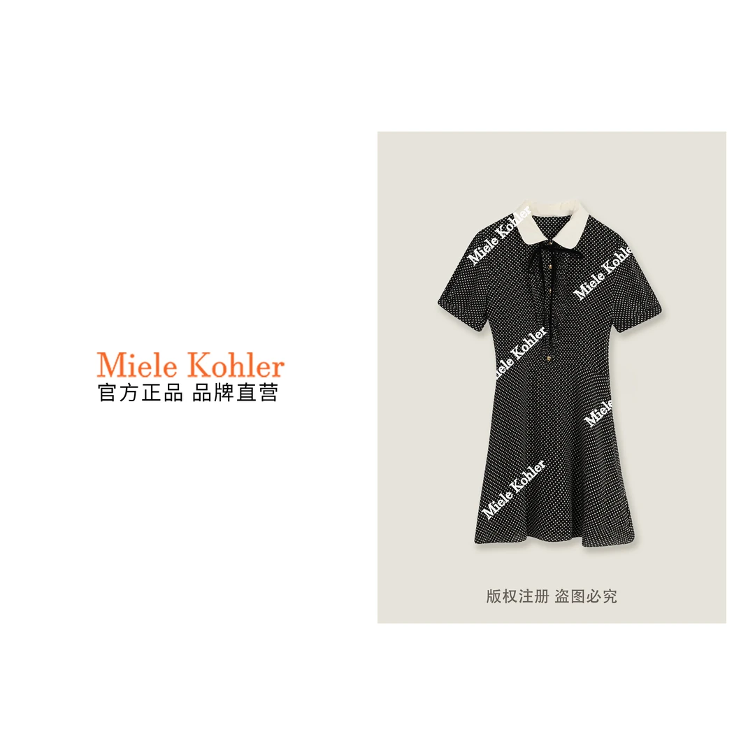 新款简约风波点设计感polo领连衣裙女款MKOMB52741【澳门小源同款】