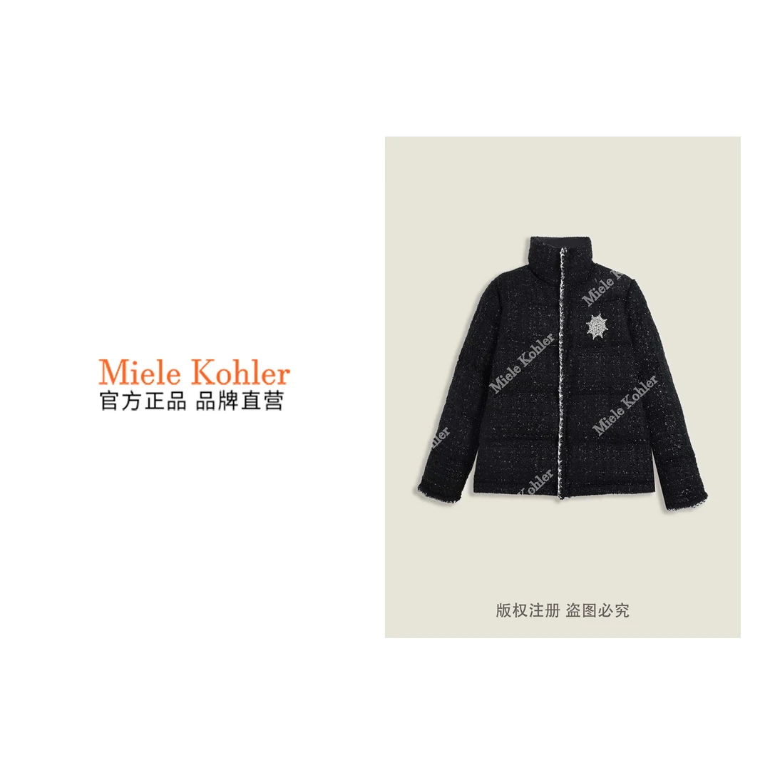 秋冬新款设计感小香风细闪立领女外套MKKQ82107-6【澳门小源同款】