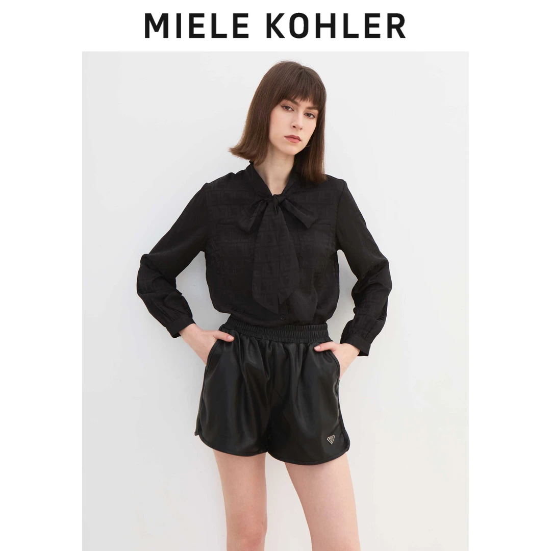 MieleKohler复古衬衫女蝴蝶结长袖衬衣MKOKQ1589【澳门小源同款】