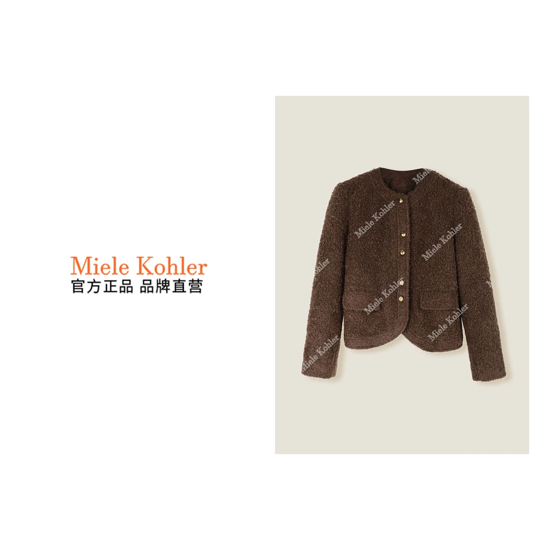 MieleKohler【媛黎空间】90白鹅绒小香风复古羊毛外套MKOMB52149