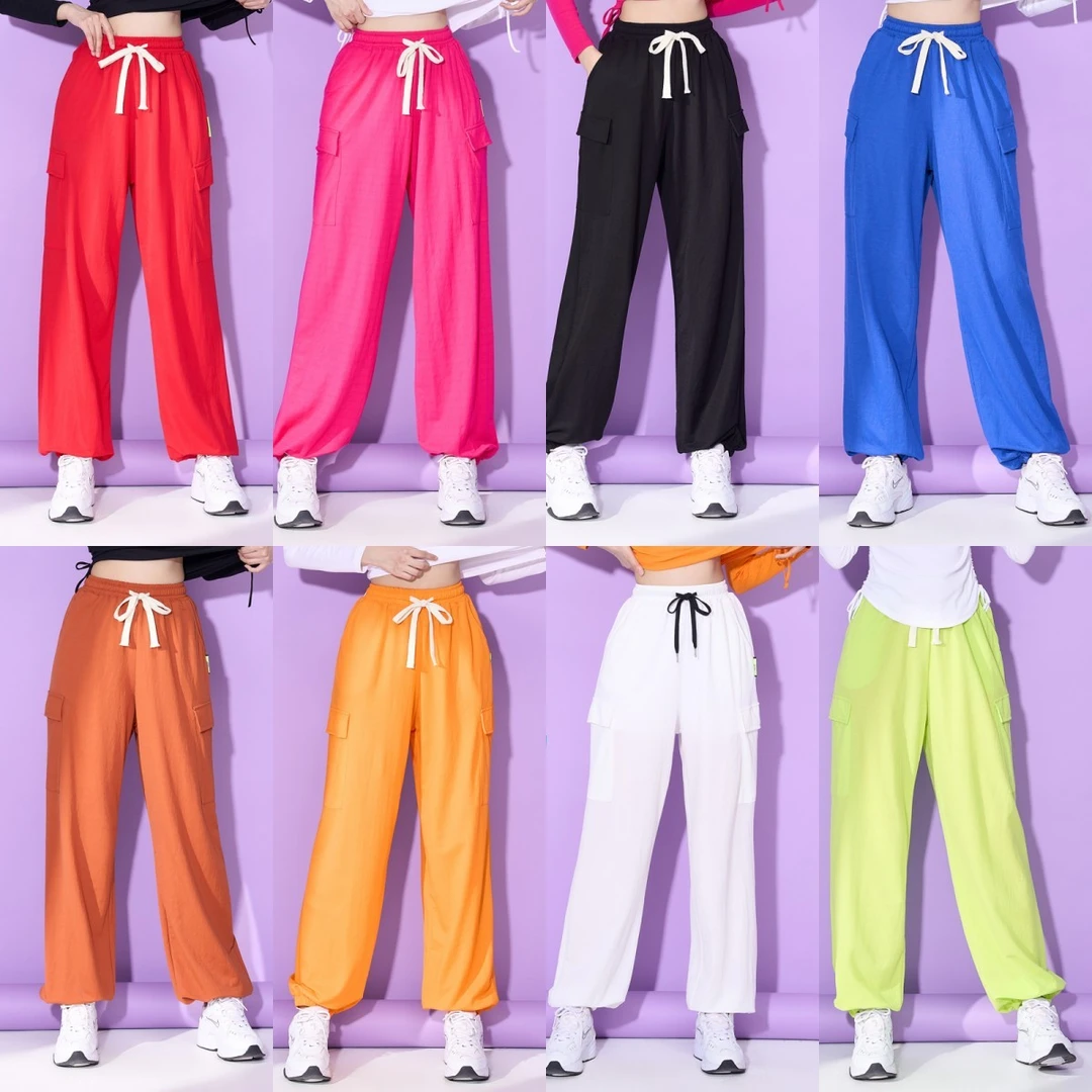 广场舞裤子女夏季新款健身跳操曳步舞运动裤宽松表演出抖抖裤薄款