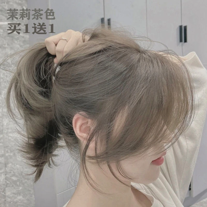 茉莉茶蜜茶棕色染发剂2025流行色显白雾青棕色自己染发植物染发膏