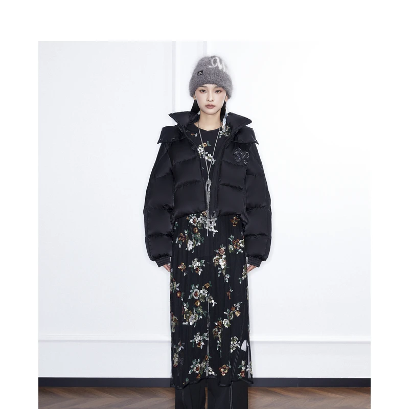 mukzin/密扇玲珑系列 「云石」短款面包感羽绒服M24DB16022001