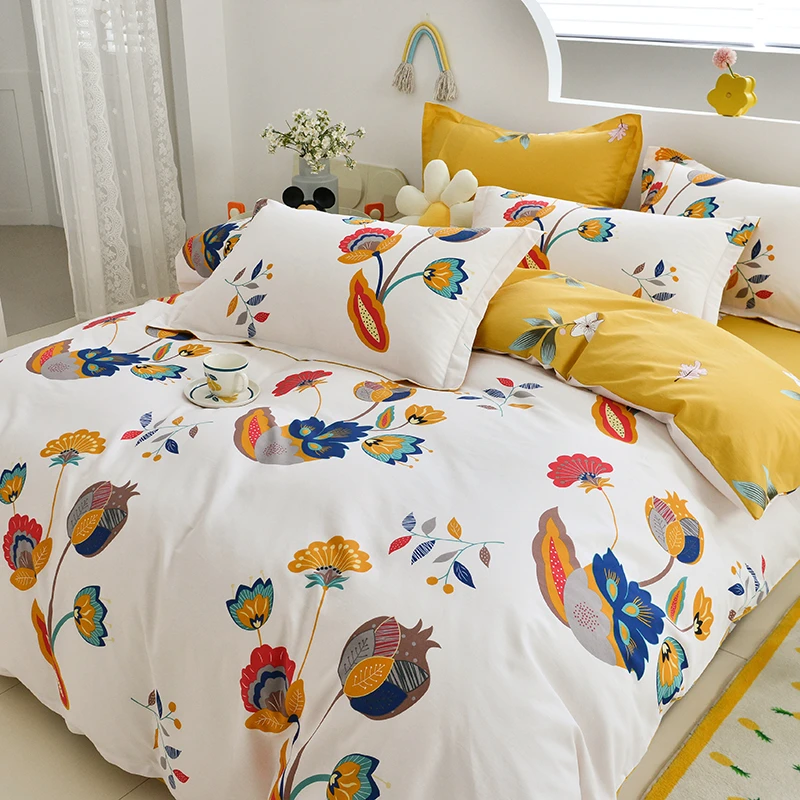 【新品特惠】全棉套件床品纯棉斜纹棉印花四季可用简约床上用品套件