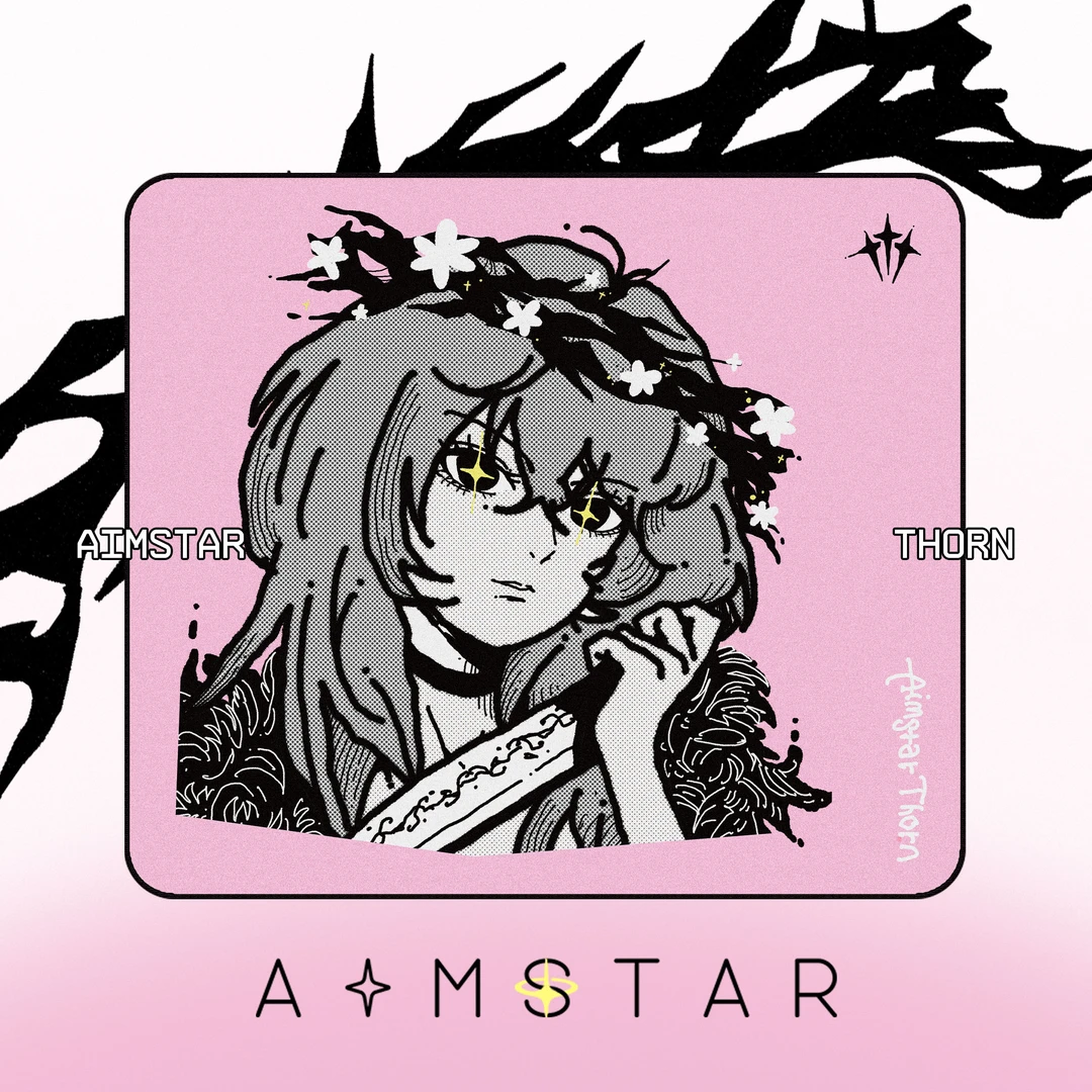 AimStar荆棘粉色特别版聚氨酯底胶微粗均衡偏滑鼠标垫电竞潮牌