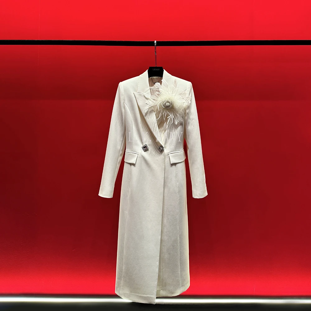 【L.K.BABY】月光天后   法式名媛戗驳领旖旎中长款高定外套