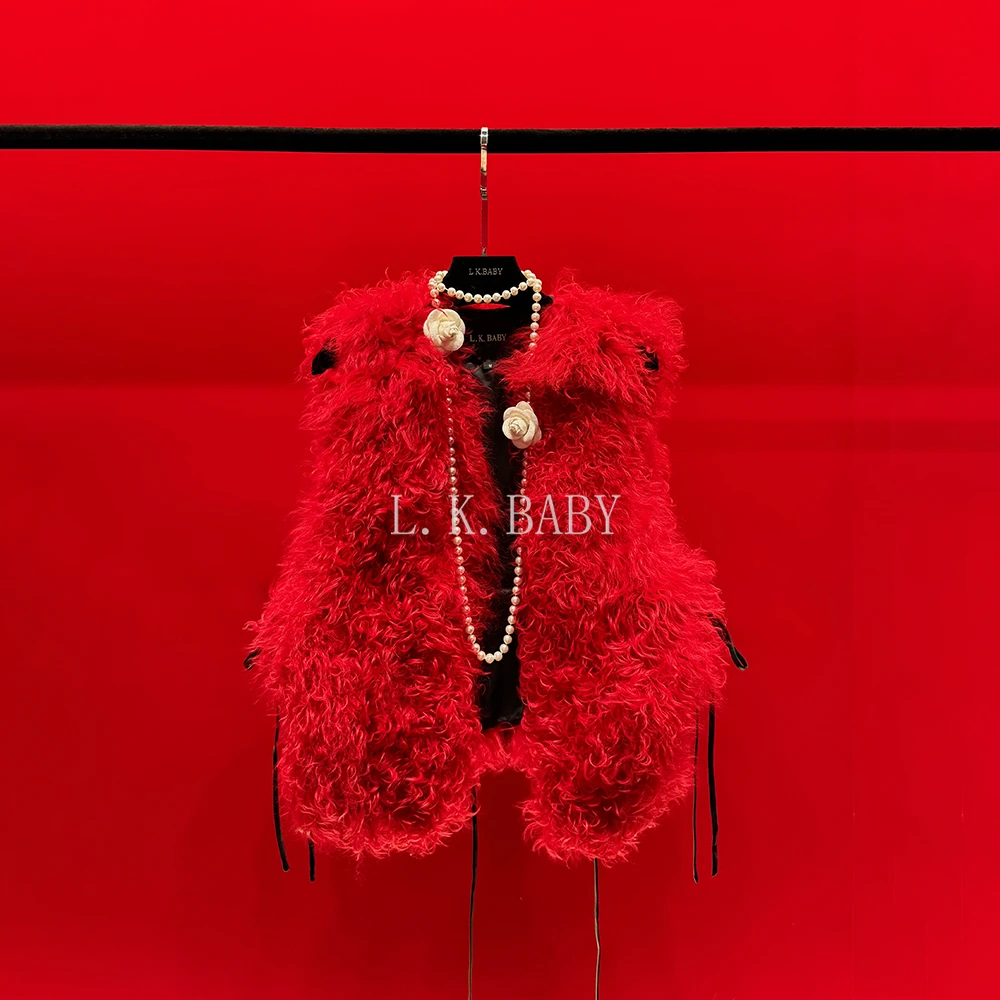 【L.K.BABY】财阀公主 轻奢气质高定设计感重工短款马甲草草外套