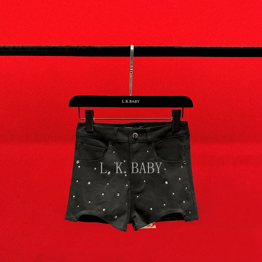 【L.K.BABY】魅力四射A     重工sexy高温烫钻牛仔短裤潮流