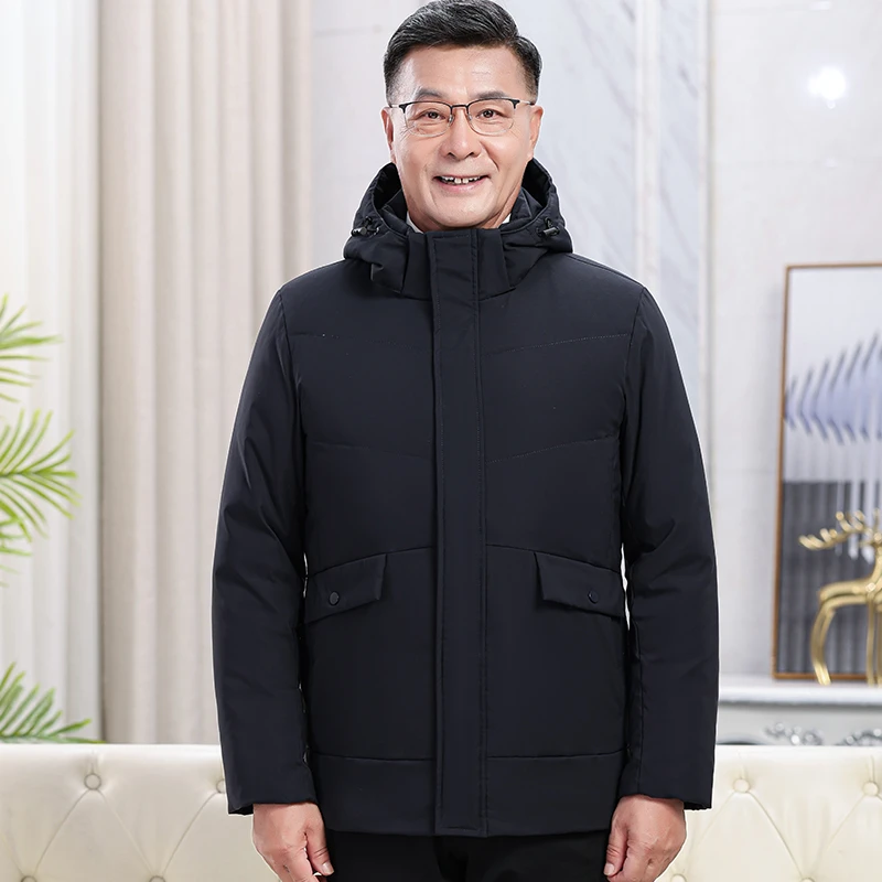 冬季新品中老年加绒男士爸爸冬装外套加厚防寒保暖父亲爷爷棉袄