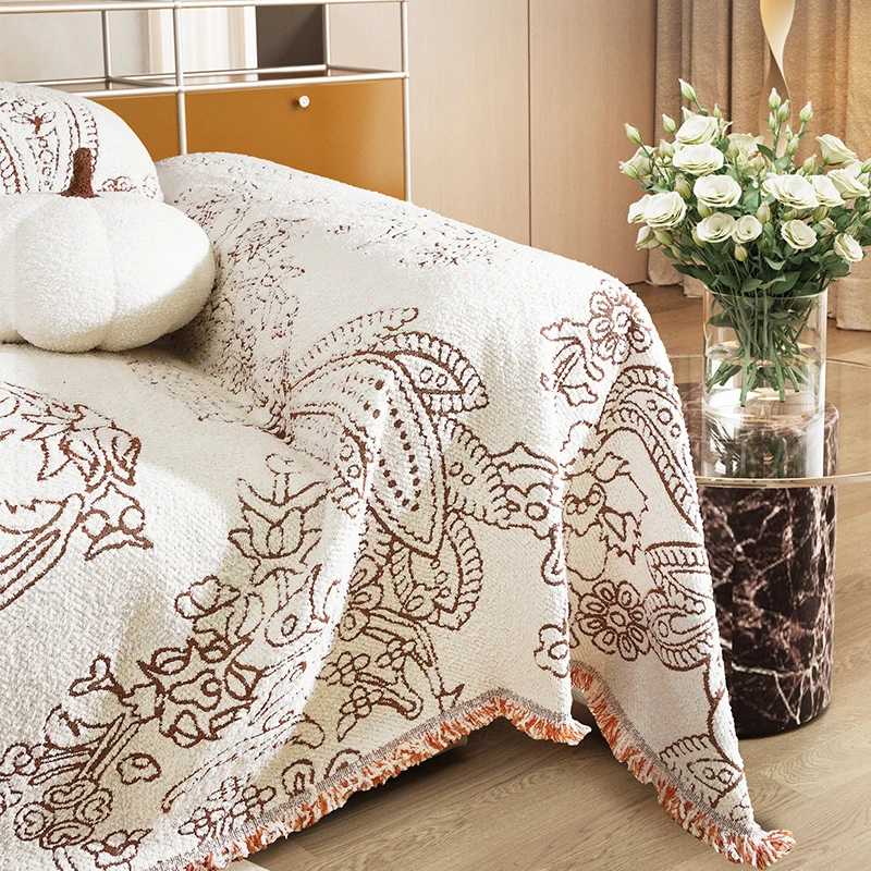 高级感冬季保暖半边绒沙发巾耐脏防猫抓沙发套防滑沙发盖布盖巾