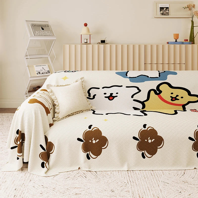 朴尚卡通沙发巾四季通用防猫抓防滑沙发坐垫家用盖布沙发套可定制