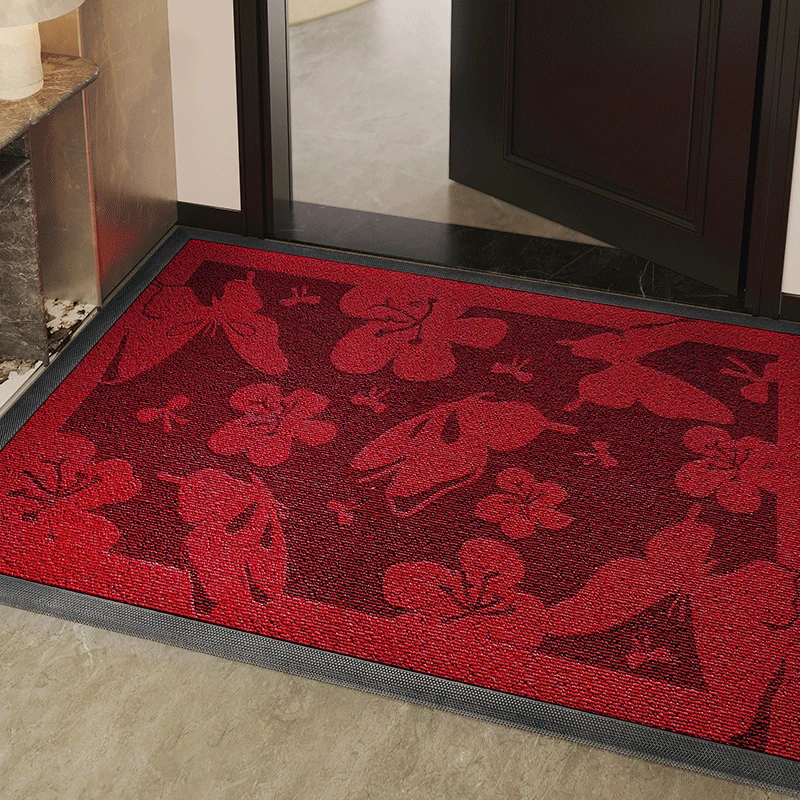 红色防滑门口地垫入户门垫高端客厅家用玄关地毯进门免洗蹭土脚垫