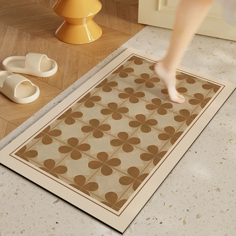 轻奢硅藻泥吸水软垫浴室卫生间防污耐脏入户门洗手间门口防滑地垫