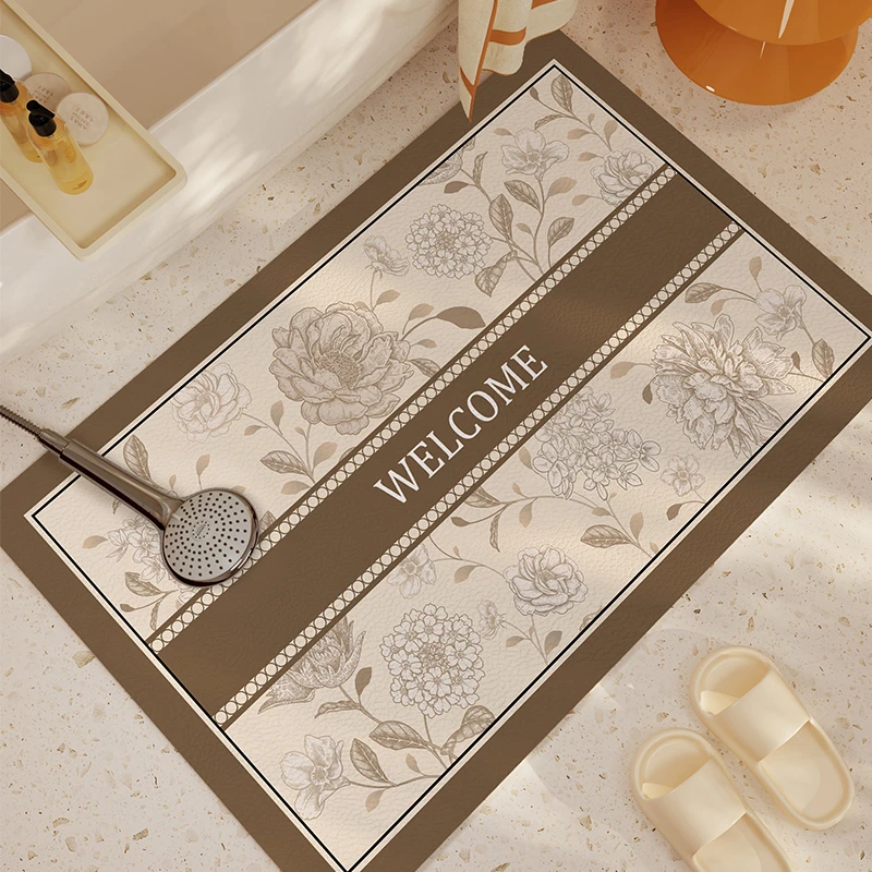 高级感浴室地垫家用卫生间淋浴房门口门垫硅藻泥防滑吸水厕所软垫