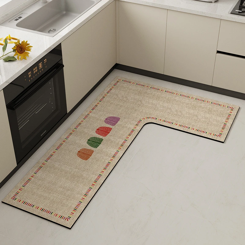 厨房防油地垫l型吸水垫硅藻泥脚垫新款防滑防摔可擦免洗L形地毯垫