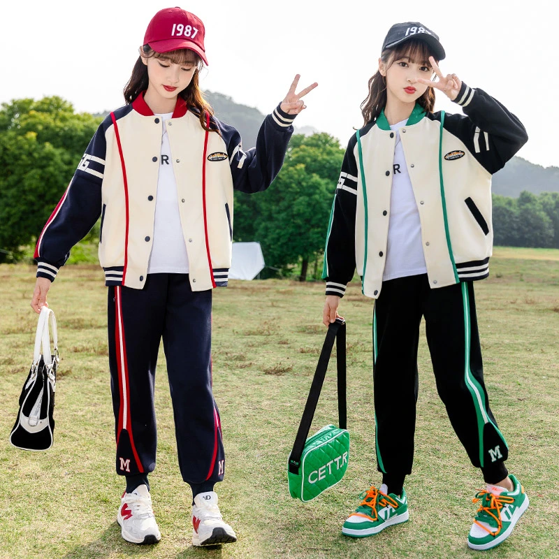 女童装套装2025春装新款洋气春秋中童大童女孩秋款运动时髦衣服潮