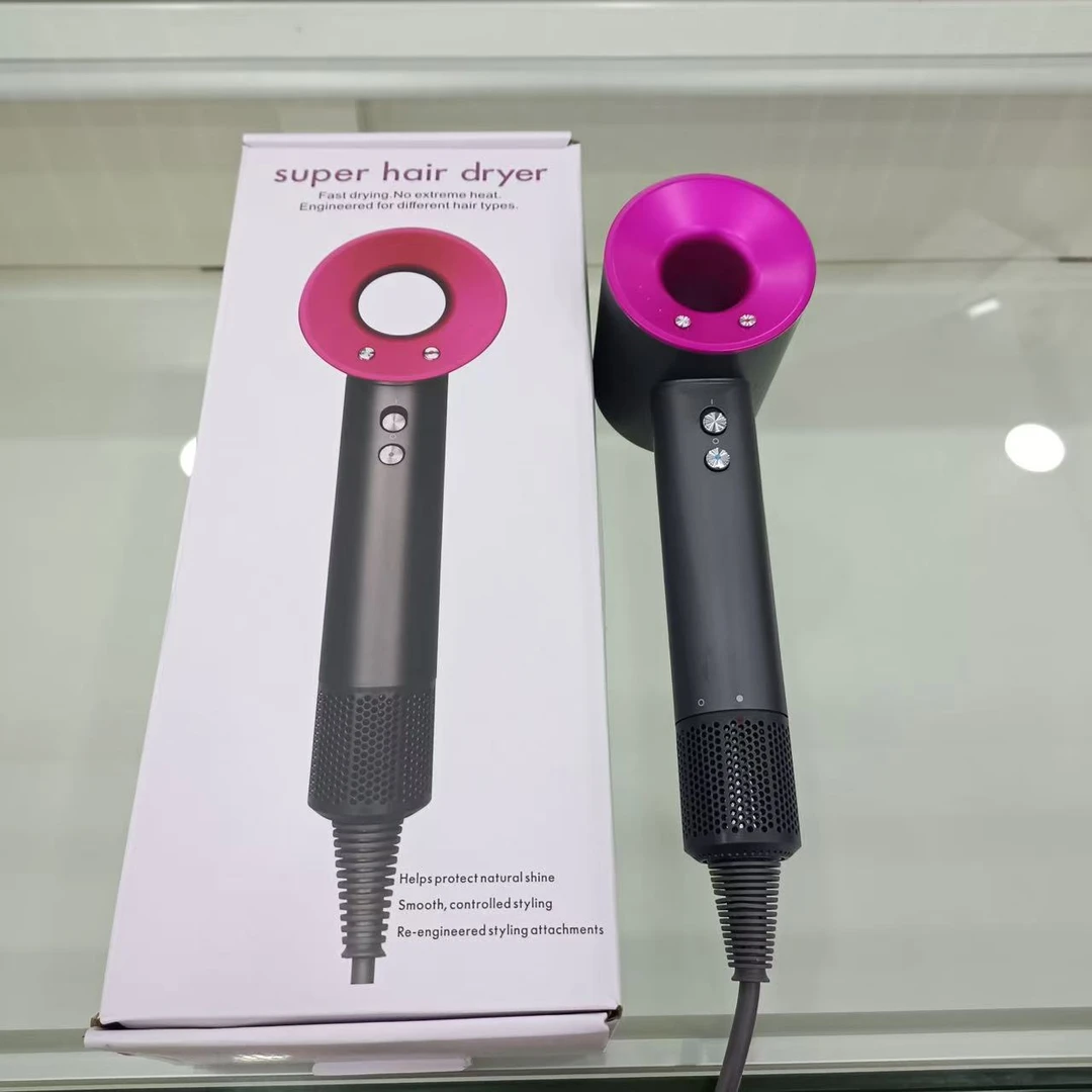 新款玫红色家用负离子高速吹风机家用电吹风护发吹风机