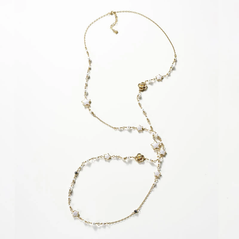 FOR DAYS 铜合金仿珍珠项链 新款山茶花系列五角星长款项链