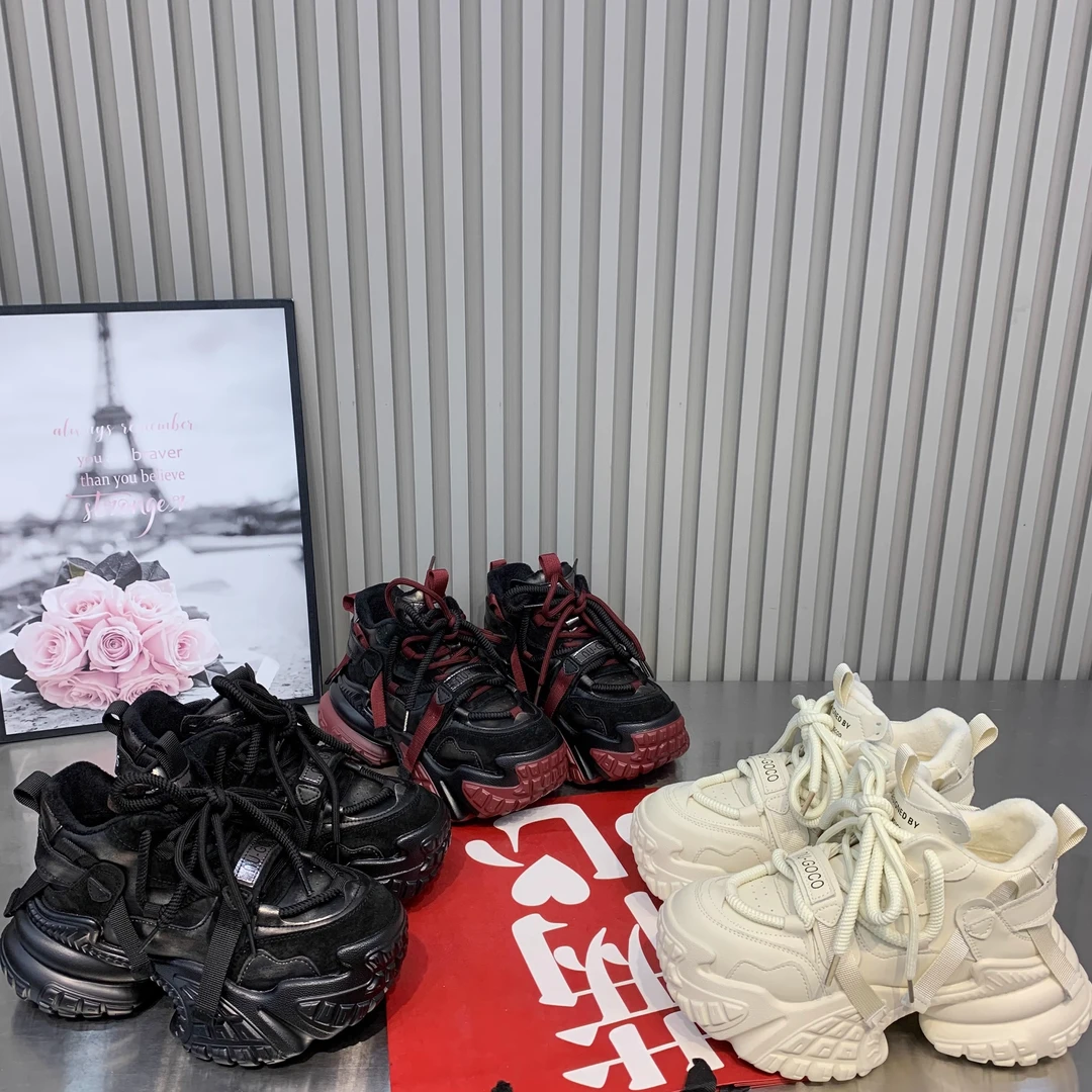 【白色恋人】2024冬新款网红老爹鞋ins潮厚轮胎底复古百搭潮女