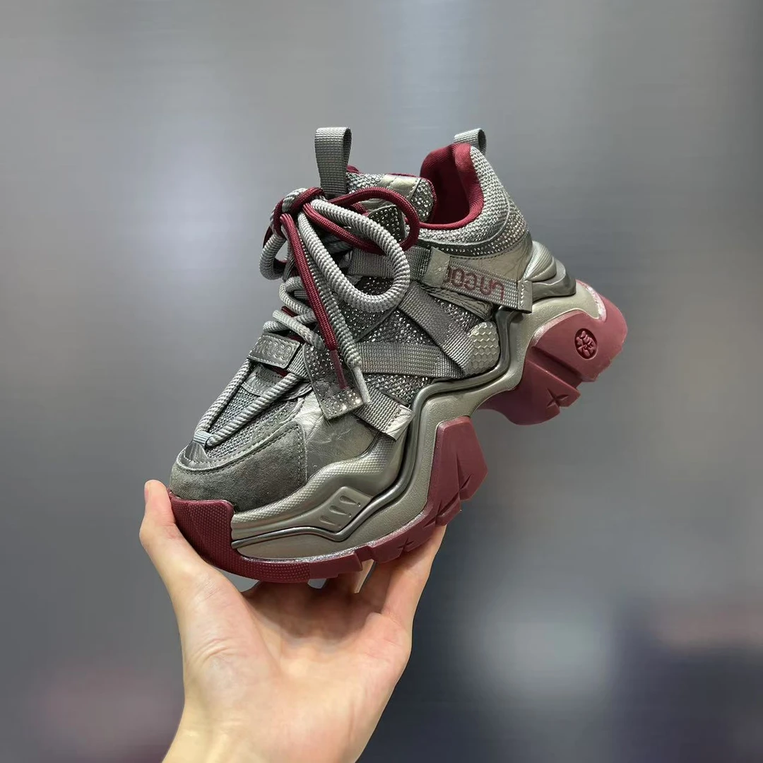 【落日余晖】加绒欧洲站厚底老爹鞋女冬新款增高机车运动鞋休闲鞋