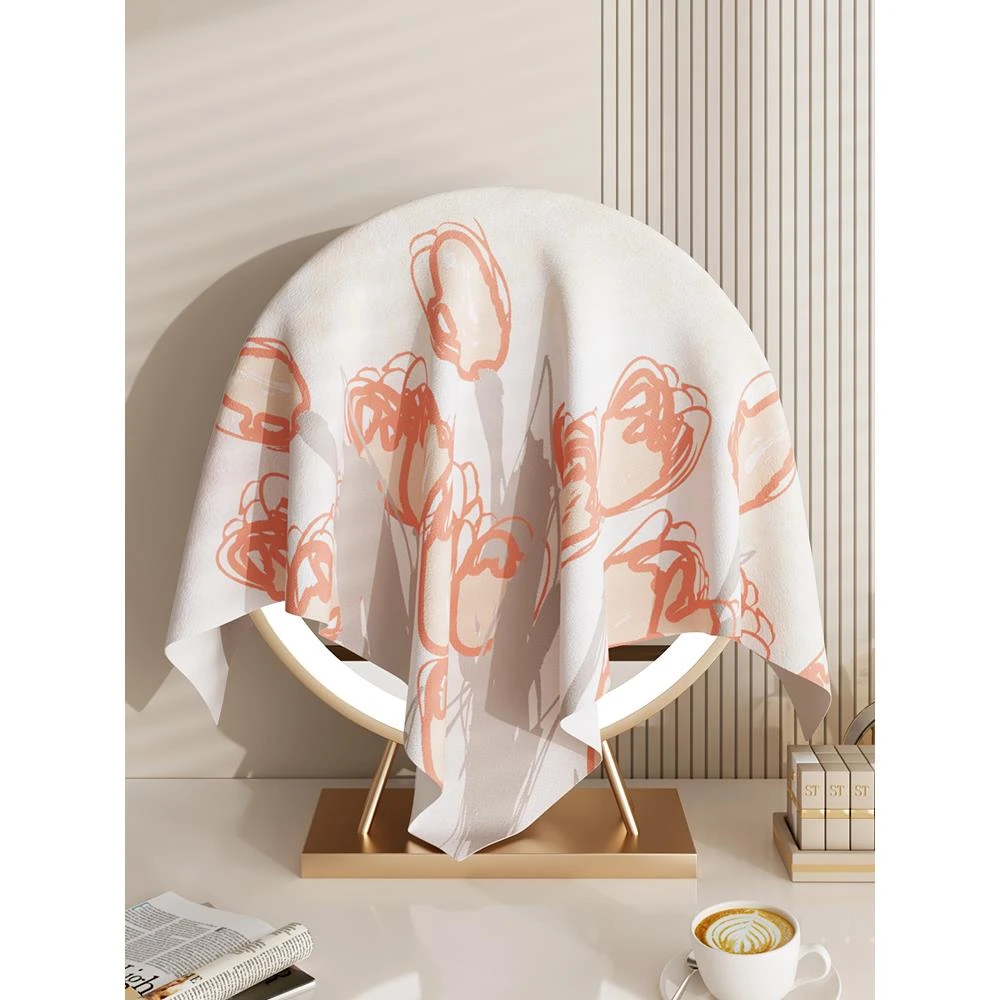 ins风梳妆台镜子盖布圆形镜子防尘遮挡布家用投影仪家电盖巾